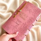 Personalized KJV Bible - Pink Floral Luxury Edition with Bible Tabs