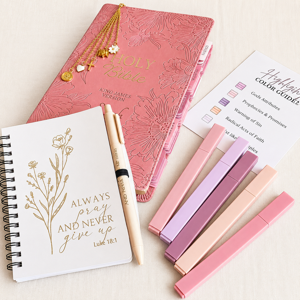 Personalized KJV Bible - Pink Floral Luxury Edition with Bible Tabs