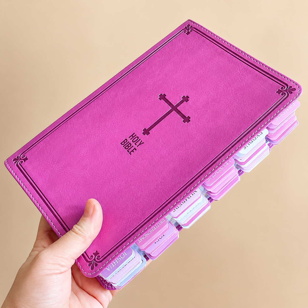 Personalized Pink Floral KJV Bible - Journaling Study Set with Tabs