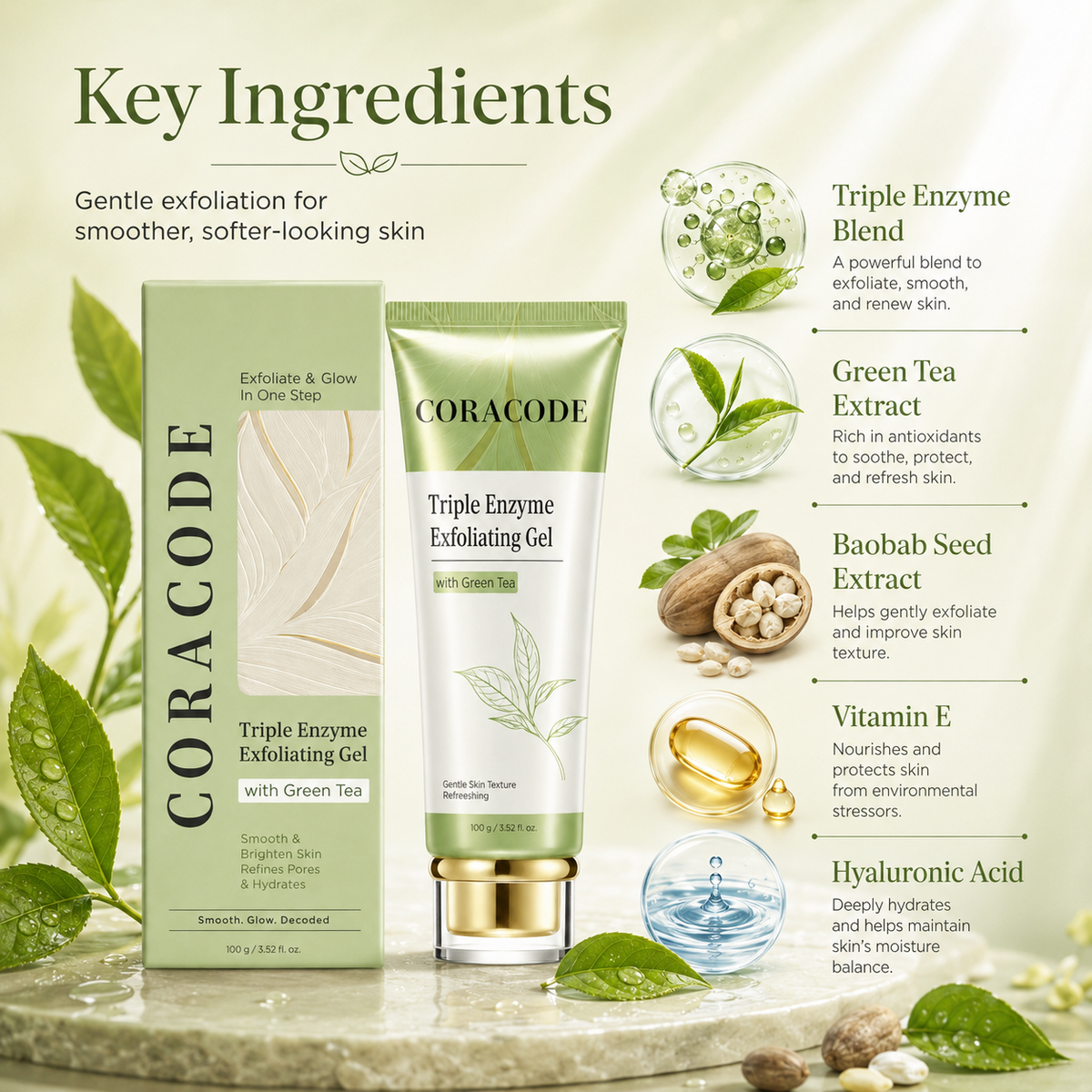 Coracode Triple Enzyme Exfoliating Gel