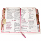 Biblia Reina Valera 1960 Fuente de Bendición Rosa PERSONALIZADA con Nombre + Tabs