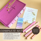 Personalized Pink Floral KJV Bible - Journaling Study Set with Tabs
