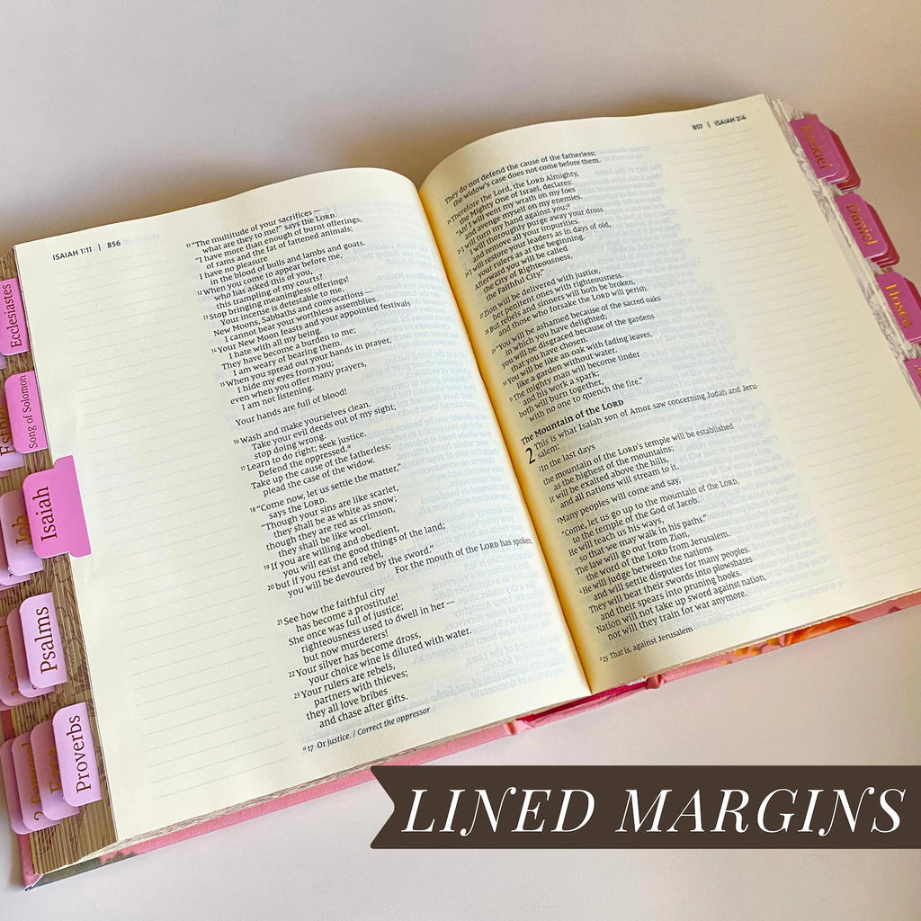 Personalized NIV Journaling Bible - Pink Large Print Set with Tabs